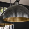 WoonStijl Hanglamp 3L halfronde kap-ribbel