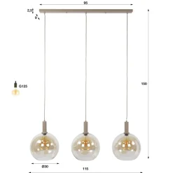 WoonStijl Hanglamp 3 Lichts Sfera beige