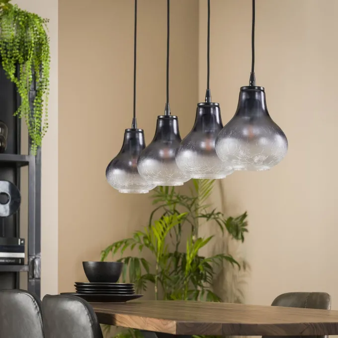 WoonStijl Hanglamp 4L kegel glass
