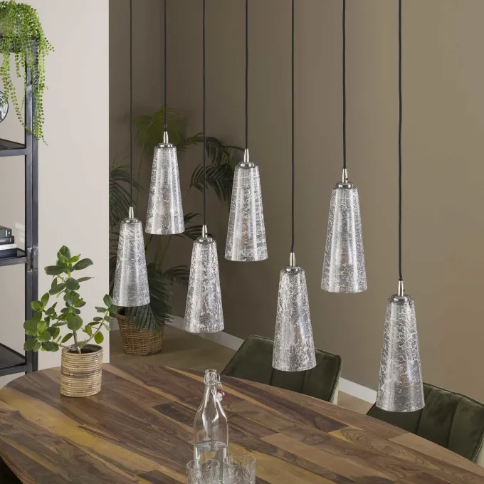 WoonStijl Hanglamp 7L kegel stone