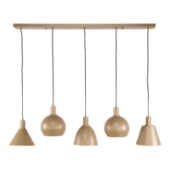WoonStijl Hanglamp 5L Metallo mix Beige