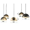 WoonStijl Hanglamp 5L met crossbar en old silvery mirror inside. / Old silvery finish