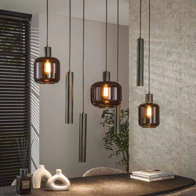 WoonStijl Hanglamp 4+3L mix Bronza