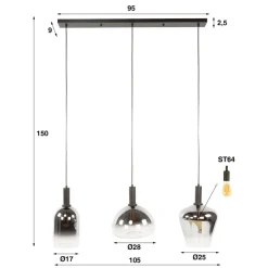 WoonStijl Hanglamp 3L mix Zenith