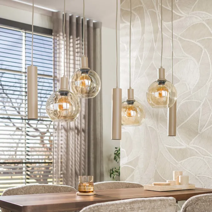 WoonStijl Hanglamp 4+3L Sfera beige