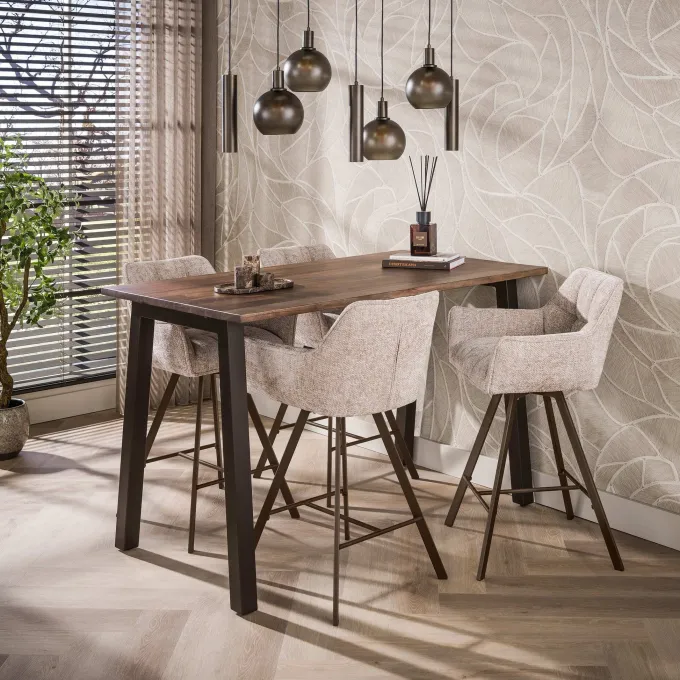 WoonStijl Hanglamp 4+3L Sfera tricolore Sienna bruin frosted