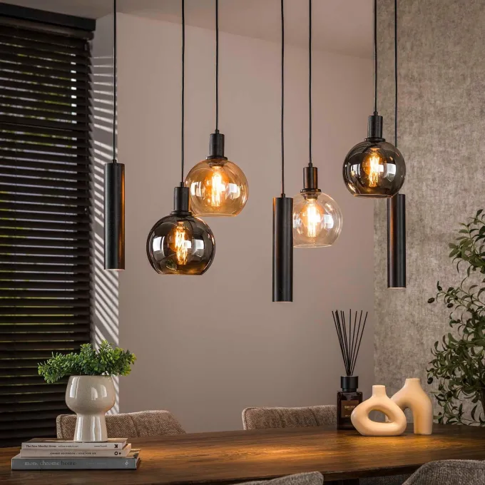 WoonStijl Hanglamp 4+3L Sfera tricolore