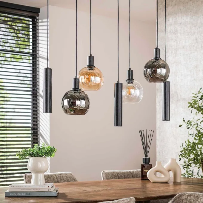 WoonStijl Hanglamp 4+3L Sfera tricolore