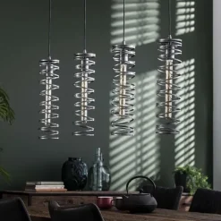 WoonStijl Hanglamp 4L spiral / Burned zilverkleurig