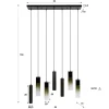 WoonStijl Hanglamp Lungo 4+3-lichts Sienna bruin