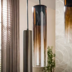 WoonStijl Hanglamp Lungo 4+3-lichts Sienna bruin