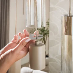 WoonStijl Hanglamp Lungo 4+3-lichts Beige