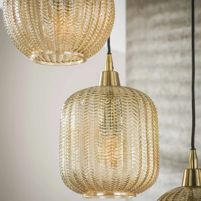 WoonStijl Hanglamp 5L V-shape pattern getrapt