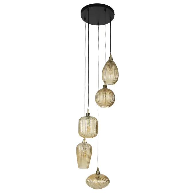 WoonStijl Hanglamp 5L V-shape pattern getrapt
