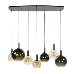 WoonStijl Hanglamp Moka 4+3-lichts Multi bruin