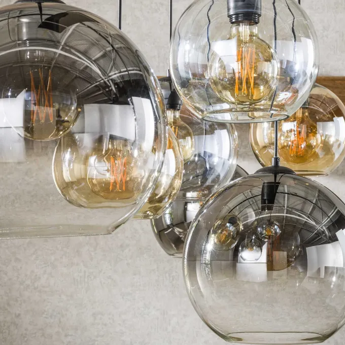WoonStijl Hanglamp 4+3 multi globe XL