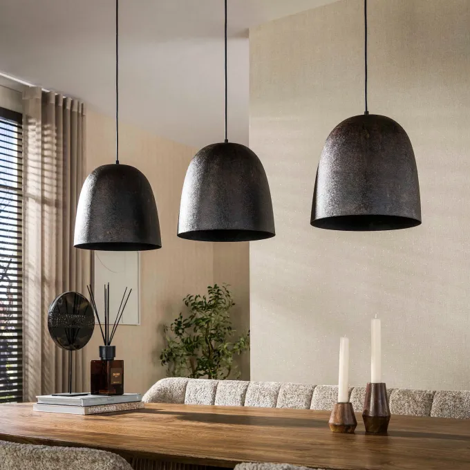 WoonStijl Hanglamp Nova 3-lichts Smoked bruin
