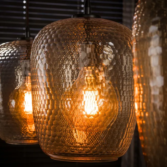 WoonStijl Hanglamp Python 3-lichts Amber glas