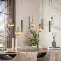 WoonStijl Hanglamp Senso 5+4-lichts Sienna bruin