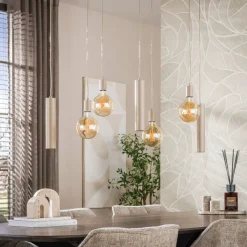 WoonStijl Hanglamp Senso 5+4-lichts Beige