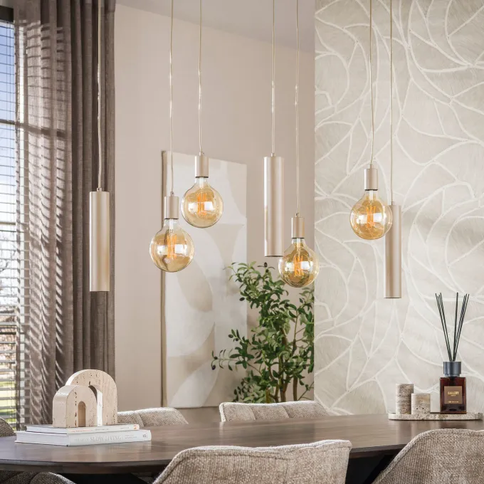 WoonStijl Hanglamp Senso 5+4-lichts Beige