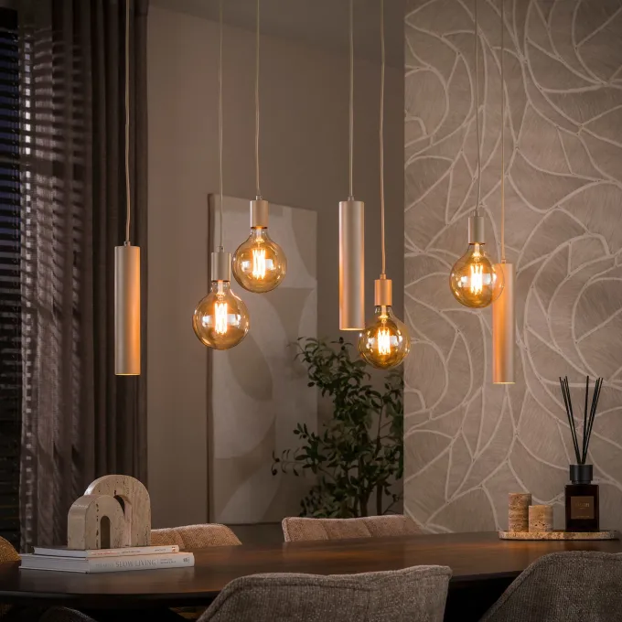 WoonStijl Hanglamp Senso 4+3-lichts Beige