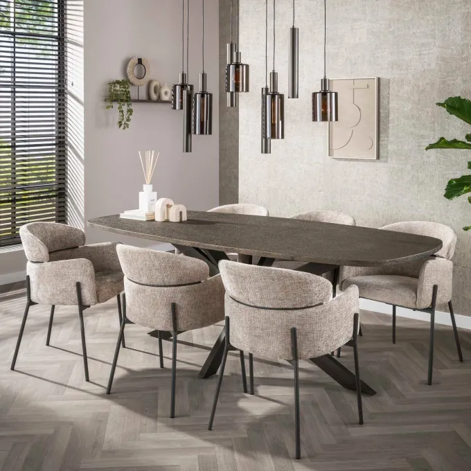 WoonStijl Hanglamp Sepiora 5+4-lichts Sienna bruin