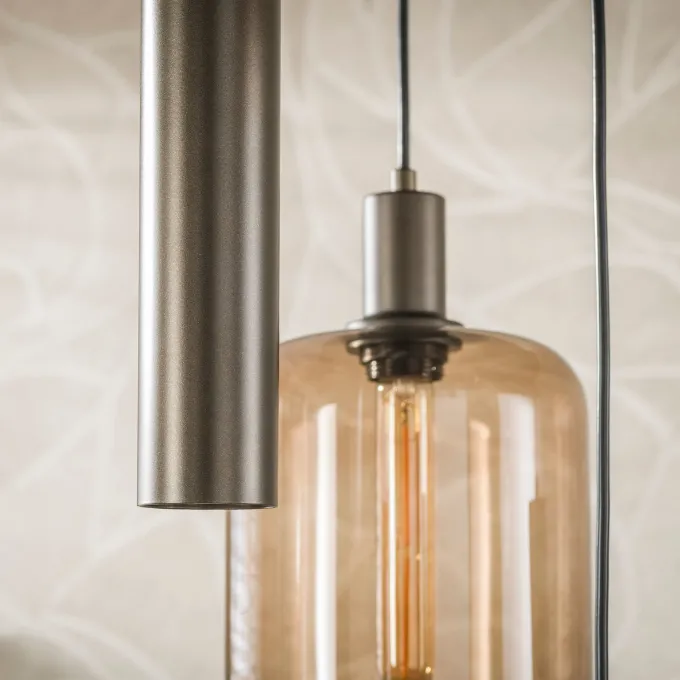 WoonStijl Hanglamp Serene getrapt 5-lichts Sienna bruin