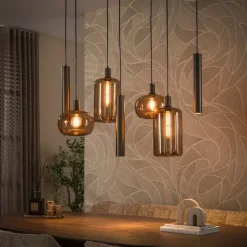 WoonStijl Hanglamp Serene 4+3-lichts Sienna Bruin