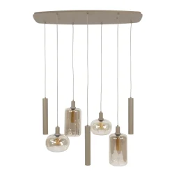 WoonStijl Hanglamp Serene 4+3-lichts Beige