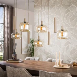 WoonStijl Hanglamp Serene 5+4-lichts Beige