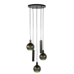 WoonStijl Hanglamp Sfera Tricolore getrapt 5-lichts Sienna bruin
