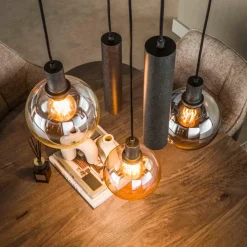 WoonStijl Hanglamp Sfera Tricolore getrapt 5-lichts Artic zwart
