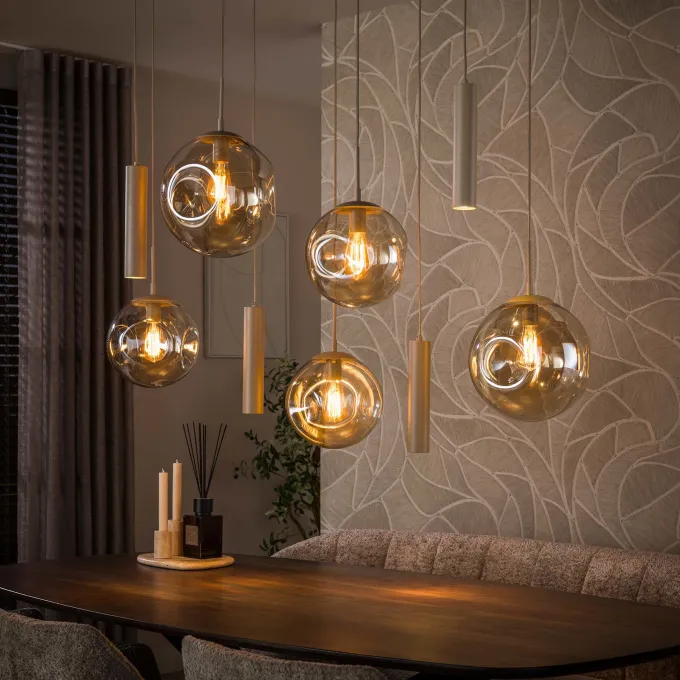 WoonStijl Hanglamp Stellar pendel 5+4-lichts Beige