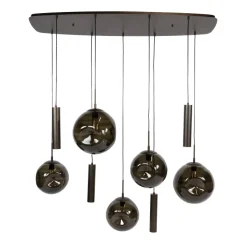 WoonStijl Hanglamp Stellar pendel 5+4-lichts Sienna bruin