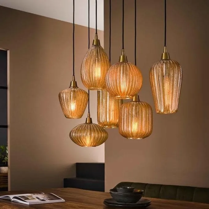 WoonStijl Hanglamp 4+3 V-shape pattern mix