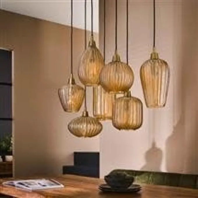 WoonStijl Hanglamp 4+3 V-shape pattern mix