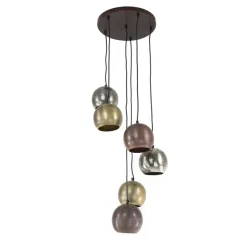 WoonStijl Hanglamp 6x bol getrapt metal print