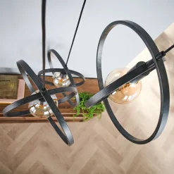 WoonStijl Industriële Hanglamp 3L Turn around getrapt - Charcoal