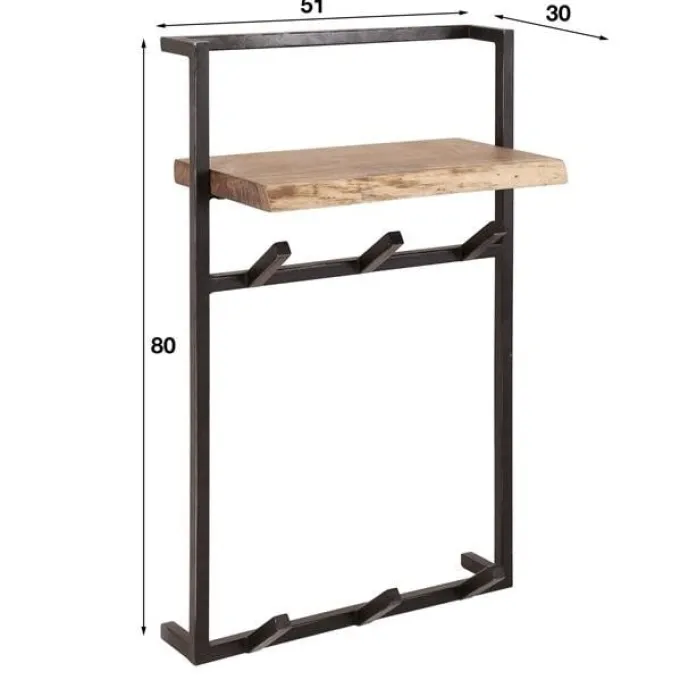 WoonStijl Kapstok air solid hoog 6 haken