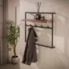 WoonStijl Kapstok Air Solid hoog 2x6 haken acacia bruin