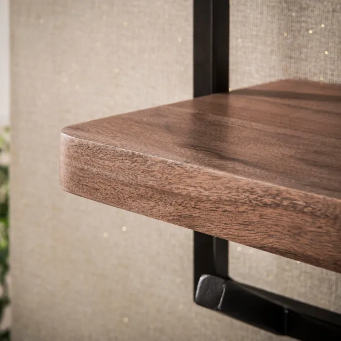 WoonStijl Kapstok Air Solid 6 haken acacia bruin