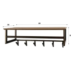 WoonStijl Kapstok Bruno 6 haken Drift bruin