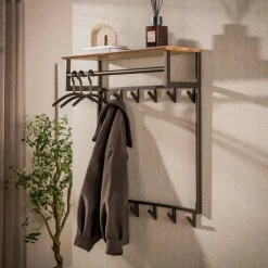 WoonStijl Kapstok Bruno hoog 2x6 haken Drift bruin