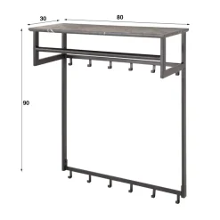 WoonStijl Kapstok Ceramic roede 12 haaks