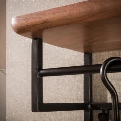 WoonStijl Kapstok Edge Curve hoog 12 haken acacia bruin