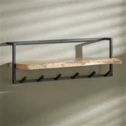 WoonStijl Kapstok Edge 6 hakenplank - Massief acacia naturel