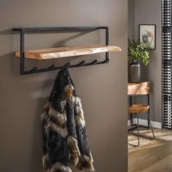 WoonStijl Kapstok Edge 6 hakenplank - Massief acacia naturel