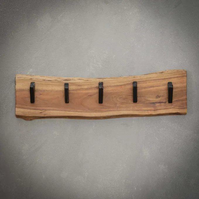 WoonStijl Kapstok edge 5 haken / Massief acacia naturel