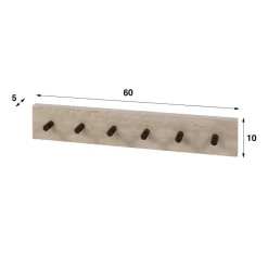 WoonStijl Kapstok Travino 6 haken - 60 cm